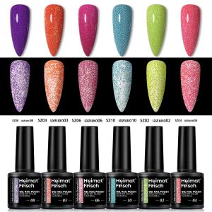 เจลทาเล็บกลิตเตอร์ธีมฮาโลวีน 6 ชิ้น ยาทาเล็บแบบมีประกายสไตล์ใหม่ เหมาะสำหรับงานปาร์ตี้ที่ดึงดูดสายตา