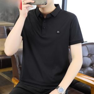 HENGYUANXIANG | Hengyuanxiang 2025 New Skin-friendly Breathable Ice Silk Polo Shirt Mens High-end Quick-drying Short-sleeve T-shirt Fashion Urban Style