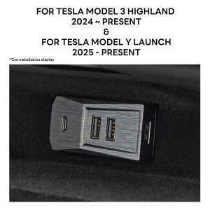 Glovebox USB Hub For Tesla Model Y Juniper 2025 Launch Model 3 Highland Type-C Digital Splitter Docking Station Data Tansmission