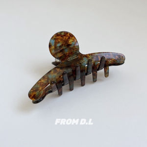 South Korea Import France Medium Acetate Grip Classic Shark Clip Half Grab Tea Green Amber Hair Claw