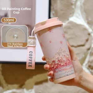 OME | High Appearance Insulation Dual Drinking Ceramic Coffee Cup
