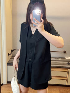 Bộ Đồ Vest Nữ Cỡ Lớn Hai Mảnh Thời Trang Mùa Hè Che Giấu Mỡ Giảm Béo Cỡ Nhỏ Phong Cách Đường Phố Chất Liệu Cotton Thoáng Khí