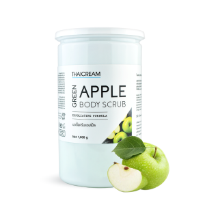 Thaicream 1kg green apple body scrub ไทยครีม สครับแอปเปิ้ล สครับผิวหอม spa ขัดขี้ไคล ขัดผิวแบบร้านสปา