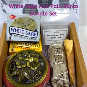 HSS White Sage Palo Santo Bundle Set Comprehensive All in one Smudging and Purifying Negative Energy