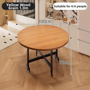 ZHUSHANXIA | Foldable Rotatable Large Round Home Dining Table