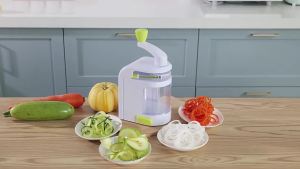 Vegetable Spiralizer 4-IN-1 Rotating Blade Veggie Spiralizer Zucchini Noodle Maker with Suction Cup Vegetable Cutter Slicer
