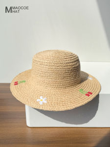 MMAOCOE | Raffia Straw Flat Top Sunhat Shade Protection