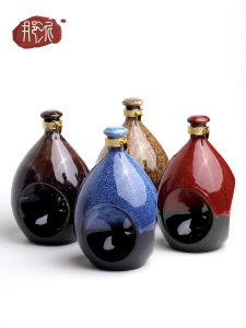 Traditional Ceramic Empty Wine Bottle: A Vintage Home Decorative Storage Jar
