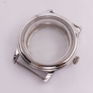 40mm Sapphire Crystal Solid Steel Silver Watch Case Fits NH35 NH36 ETA2824 PT5000 Miyota 8215 8205Movement Watch Parts