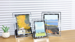 PSD - Crystal Glass Photo Frame Picture and Certificate Elegant Glass Frame for Display 6inch/8inch/A4