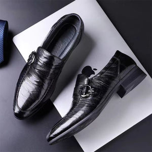 Business Casual Leather Shoes Mens British Style Formal Wedding Groom Shoes Summer Breathable Increased Height Casual Shoes Trendy