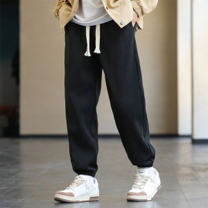 Thickened Fleece Sweatpants Loose Fit Boys Winter Sports Pants Cuffed Trousers Youth Fashion Casual Wear All Seasons