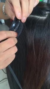 【B.Q】100% Human Hair Patch Two Clips Ultra-thin Invisible Wig Patch Hair Enhancement And Replacement Full Handwoven 20g 40cm-70cm 1pcs