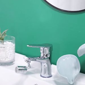 Khay đựng xà phòng thoát nước dọc chân đế hút chân không hình lá sen cho nhà tắm sang chảnh - LUMBLEY
