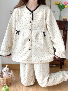 Áo Ngủ Cotton Dày Mùa Thu Đông Cho Bà Bầu Áo Cho Con Bú in Họa Tiết Hoa Cotton Nguyên Chất Thoải Mái Thoáng Khí Cho Bà Bầu