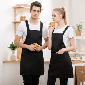 Soild Color Waterproof And Oil-proof Apron Catering Milk Tea Cafe Baking Apron For Men Kitchen Chef Apron