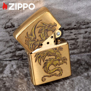 Zippo Dragon Design Brushed Brass Lighter | Zippo 29725（ Lighter Without Fuel Inside )