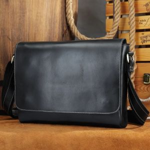 WESTAL | Túi Xách Laptop Da Bò Crazy Horse WESTAL 13 Inch Dành Cho Nam Có Dây Đeo Vai Túi Công Sở Túi Đi Làm Khóa Kéo