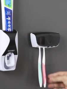 Automatic Toothpaste Dispenser Toothbrush Holder Wall Mount Rack Squeezer / Bekas Berus Gigi Ubat Gigi Automatik