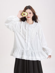 Áo Sơ Mi Dài Tay Có Nơ và Viền Ren Cho Phụ Nữ Phù Hợp Mùa Thu Đơn Giản Casual