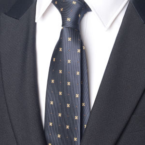 Dark Blue Pattern Floral Tie Mens Business Formal Wear Professional Womens Shirt 7cm Preppy Style Bridegroom Wedding Customized