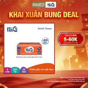 Combo 20 Gói Khăn Giấy Lau Mặt Nice 220 Tờ 2 Lớp - Không Viêm Và Kích Ứng - Phù Hợp Da Nhạy Cảm