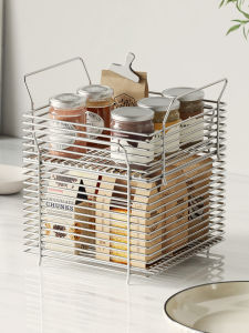 กระถางเก็บของขนาดใหญ่ทำจากเหล็กไนครีม 304 สำหรับครัว ที่เก็บไข่ ขนมปัง ของใช้ในห้องน้ำ กระถางเก็บของสำหรับจัดระเบียบในครัว