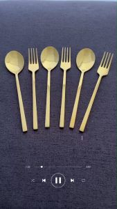 หนาและสวยมาก Morning ช้อนส้อมสแตนเลสUSA อย่างดี สวยมาก(เกรดA ด้ามตันหนา4มิล) สีทอง