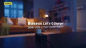 Bộ sạc nhanh 30W Baseus GaN5S 1c (kèm cáp c to c 100w dynamic 3 series) - hàng chính hãng