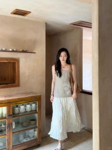 VKSOD | Vacation Style Floral Halter Top High Waist Skirt Two Piece Set Womens Summer New Folded Waist Half Body Skirt Ensemble