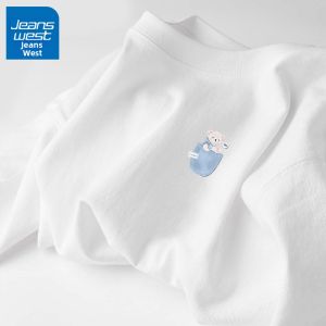Jeanswest | Áo Thun Cotton Trắng Mới 2026 Form Rộng Phù Hợp Người Bé