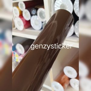 stiker skotlet coklat glossy sticker scotlet brown kilat