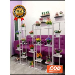 [Termurah] Rak bunga hias kayu minimalis modern kokoh kuat 150cm