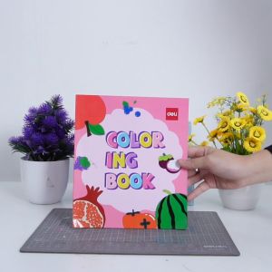 Deli Children Coloring Book / Buku Mewarnai Anak 12 Lembar Kertas 120G Berbagai Tema EN04X