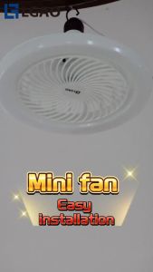 Ceiling Fan with Light with Remote Control Smart Fanlight Lights Bulb with Electric and 2 IN 1 E27 Controller 3 Blades Remotely with LED Light Fan