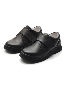 koraro no hana | Soft Sole Black Leather Boys Sports Shoes with