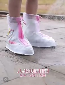 รองเท้ากันฝน รองเท้ากันฝนเด็ก รองเท้าบูทกันฝนสําหรับเด็ก มีซิปสวมใส่ง่าย กันฝน กันลื่น พกพาได้ สไตล์น่ารัก