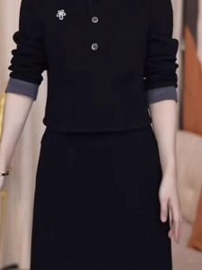 Elegant Pure Color Maternity Dress Womens Early Spring New Style High Waist A-Line Skirt Long Sleeve V-Neck Midi Dress