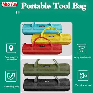 Portable Handheld Tool Bag Waterproof Durable Wear-Resistant Oxford Canvas Cloth Storage Large Capacity Electrician Bag Multifunctional Hand Roller Wrench Screwdriver Kit Storage Tool Bag