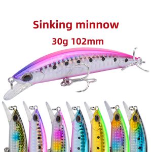 New Arrival Fishing Lures MINNOW with Configuration Sinking Minnow 30G/10.2CM Laser Skin Must-have for Anglers