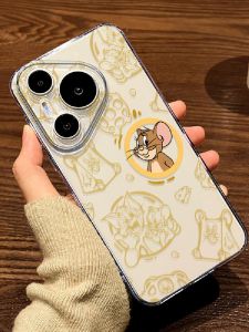 Creative Jerry Tom Phone Case Transparent Protective Cover for Huawei Pura70ultra P60Art DingTao P50e Cartoon P40 Soft P30Pro Male Female Version