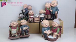 Tượng ông bà anh hạnh phúc decor trang trí bánh kem quà tặng ý nghĩa dành cho người thân tổng hợp nhiều mẫu mới đẹp