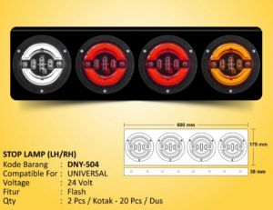 Lampu Stop/Stoplamp Truk Universal 24vol Flash LED