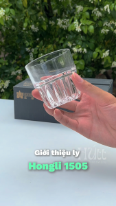 Ly Thủy Tinh Đáy Sọc Uống Trà Cà Phê Dày Dặn Cao Cấp 142ML Hongli 1505