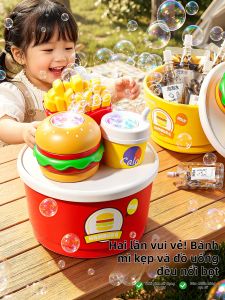 XIDIQI | Children Burger Shaped Bubble Machine Toy