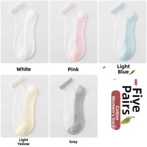 XUANSHU | Invisible Short Cotton Socks Summer Thin No-Show Boat Socks for Women