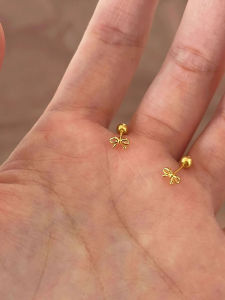 Elegant Mini Butterfly Knot 925 Silver Needle Ear Studs Fashionable Pierced Ear Candy Sweet Stylish Jewelry Accessories