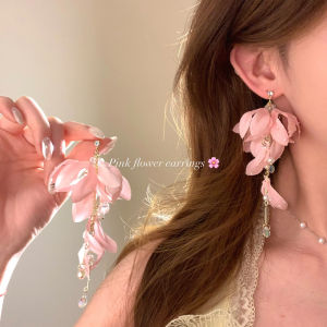 Original Beach Vacation Style Beautiful Flower Tassel Earrings Women Luxury Sensation Ear Jewelry Unique Elegant Fashion Accessories