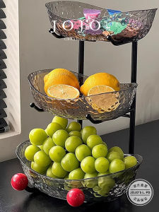 JOJOS L. Decorative Fruit Bowl Three Layers Double Layers Home Use Fruit Tray Nordic Style Plastic Material Versatile Use