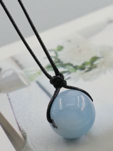 Natural March Birthstone Aquamarine Crystal Single Piece Necklace Minimalist Style Lucky Jewelry Water Moisturizing Choker